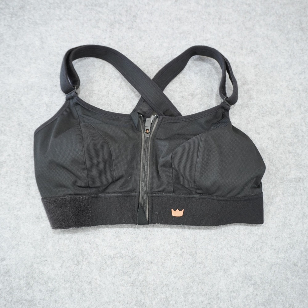 SHEFIT 1Luxe Black Ultimate Sports Bra High Impact Front Zip Running Gym Workout